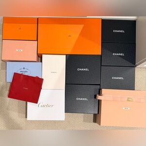 Authentic luxury boxes| Hermes, Chanel, Prada, Saint Laurent, Miu Miu, Cartier—
